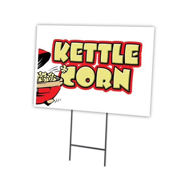 Signmission Kettle Corn Yard Sign & Stake outdoor plastic coroplast window, C-1216 Kettle Corn C-1216 Kettle Corn - main